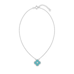 Silver Turquoise Clover Pendant