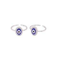 Silver Blue Evil Eye Sterling Silver Toe Ring