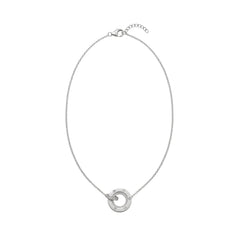 Silver Screw Detail Circle Pendant