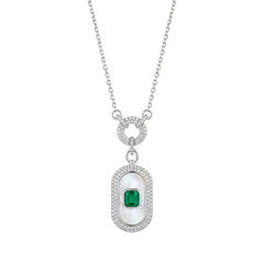 Silver Mother of Pearl Halo Pendant