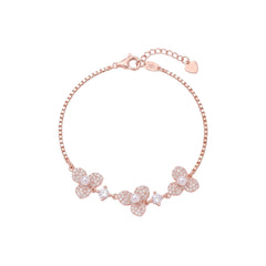 Silver Rose gold stylish Pearl Floral Chain Bracelet for her