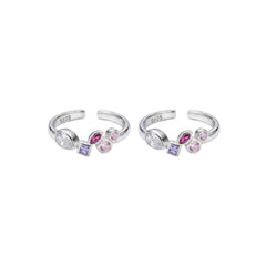 Silver Cluster Multi Stone Toe Ring