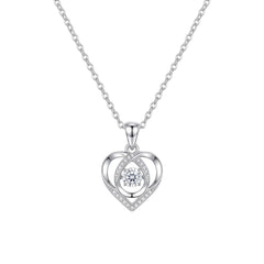 Silver Forever Love Dancing Heart Pendant
