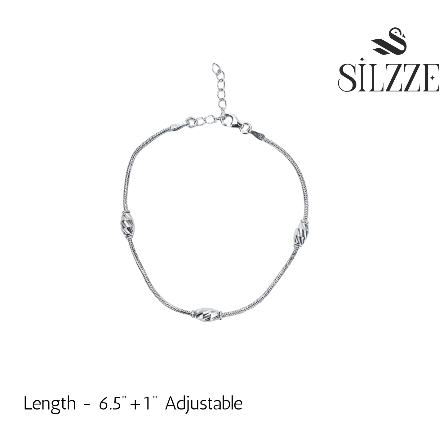 Silver Twisted Bead Bracelet