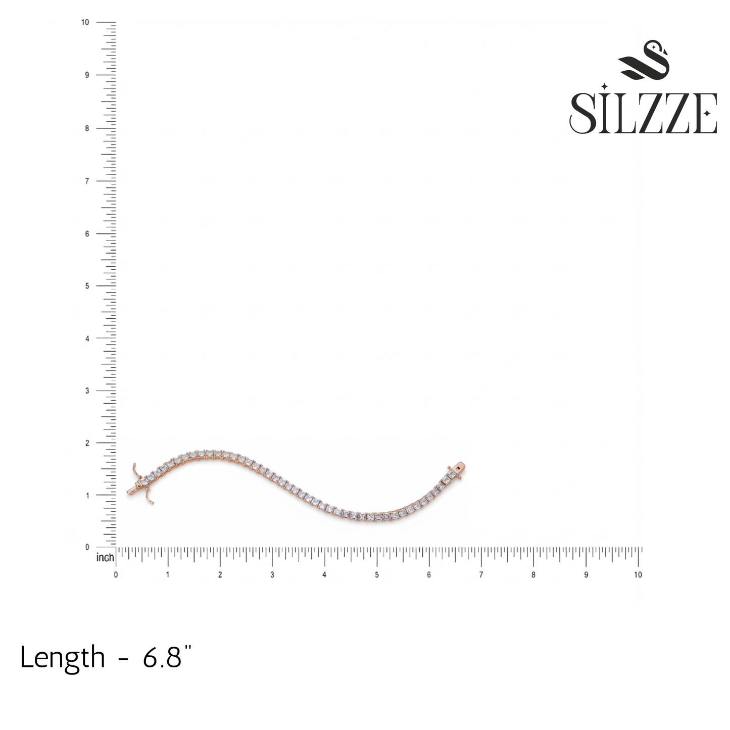 Princess Cut Rose Gold Tennis Bracelet