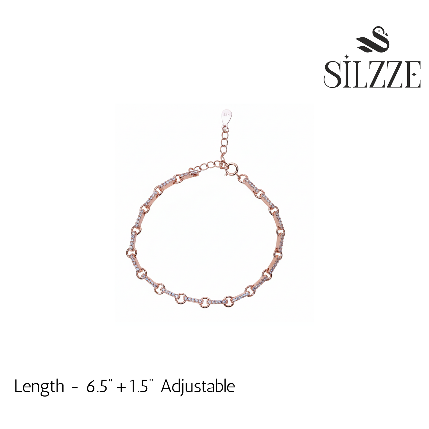 Rose Gold Pave Adjustable Bracelet