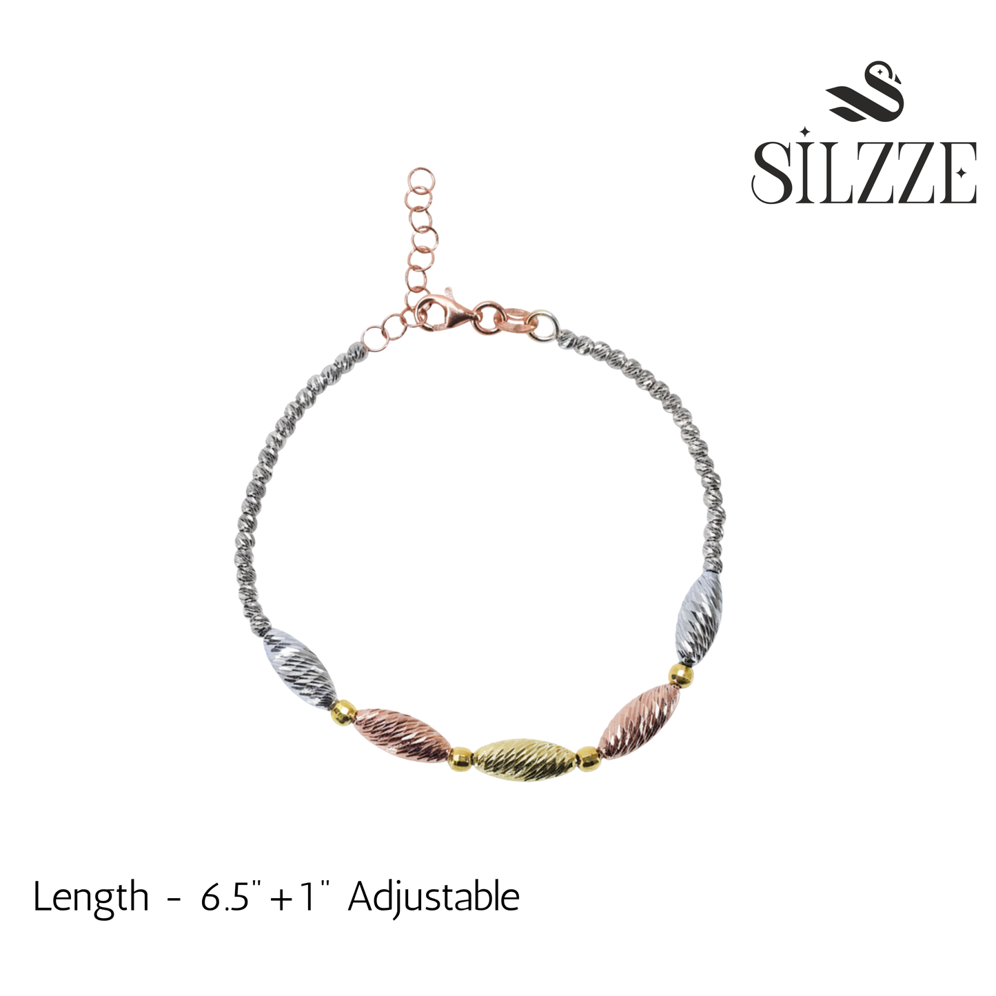 Rice shaped TriColor Bracelet
