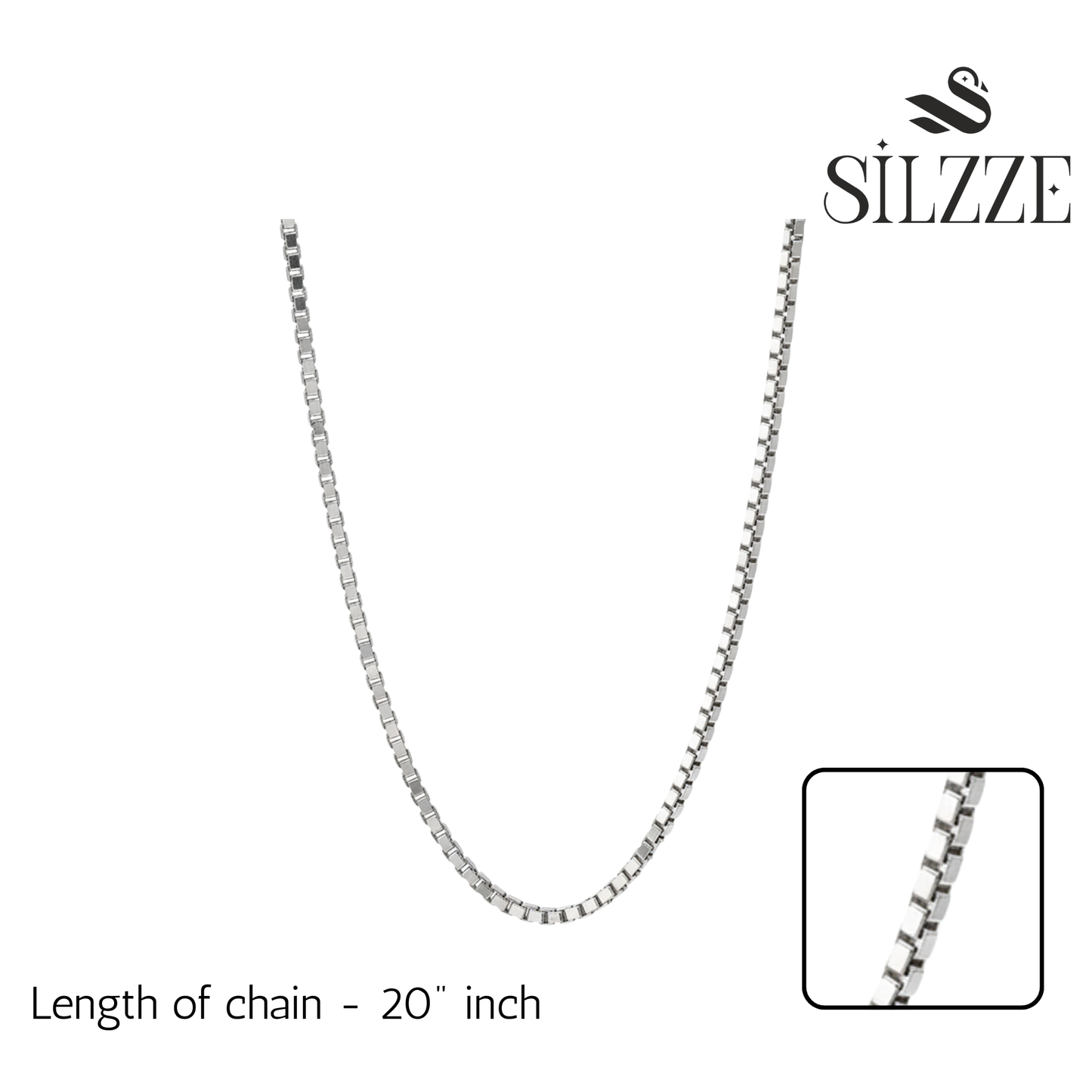 Silver Venetian Box Chain For Him