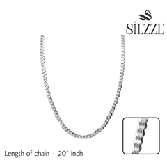 Silver Curb Interlock Chain For Him
