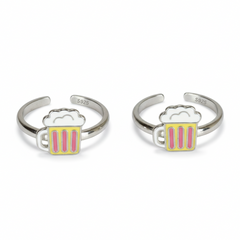 Silver Playful Beer Mug Toe Ring