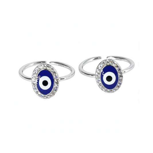 Silver Blue Evil Eye Sterling Silver Toe Ring
