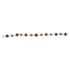 Silver Swastik Symbol Rudraksh chain Bracelet