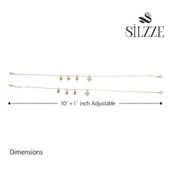925 Silver Clover Aesthetic & Elegant Charms Anklet for her