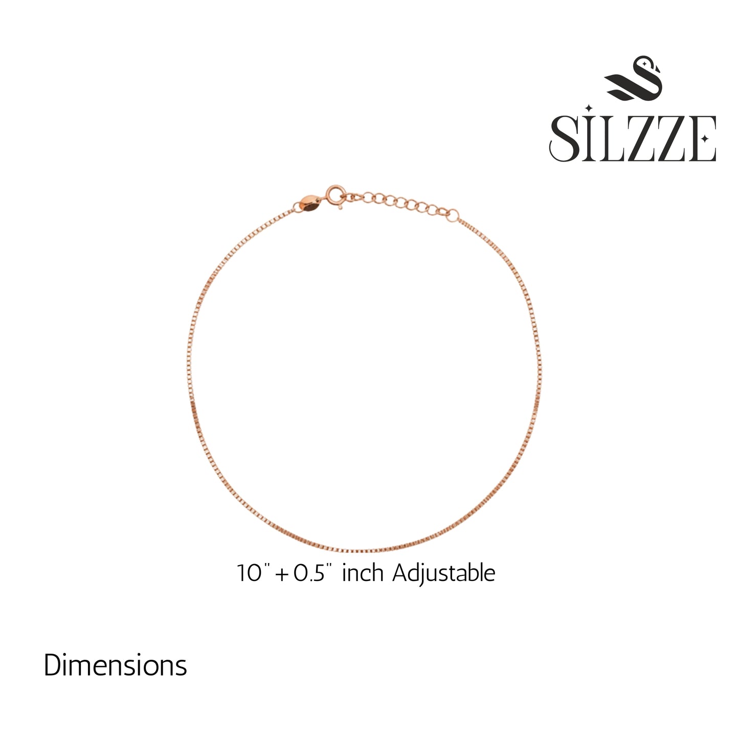 Rose Gold Box chain Anklet For her