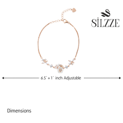 Rose gold Cute Whimsical Flower and Butterfly Bracelet for her