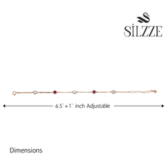 Rose gold Ruby and CZ Chain Bracelet for her