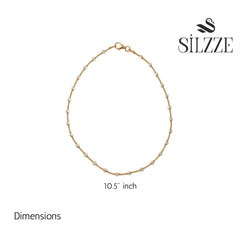 Rose gold luminous Silver Beads Anklet for her
