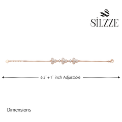 Silver Rose gold stylish Pearl Floral Chain Bracelet for her