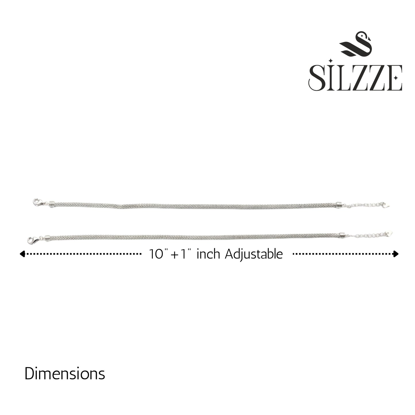 Silver Italian Rope chain Anklet for her