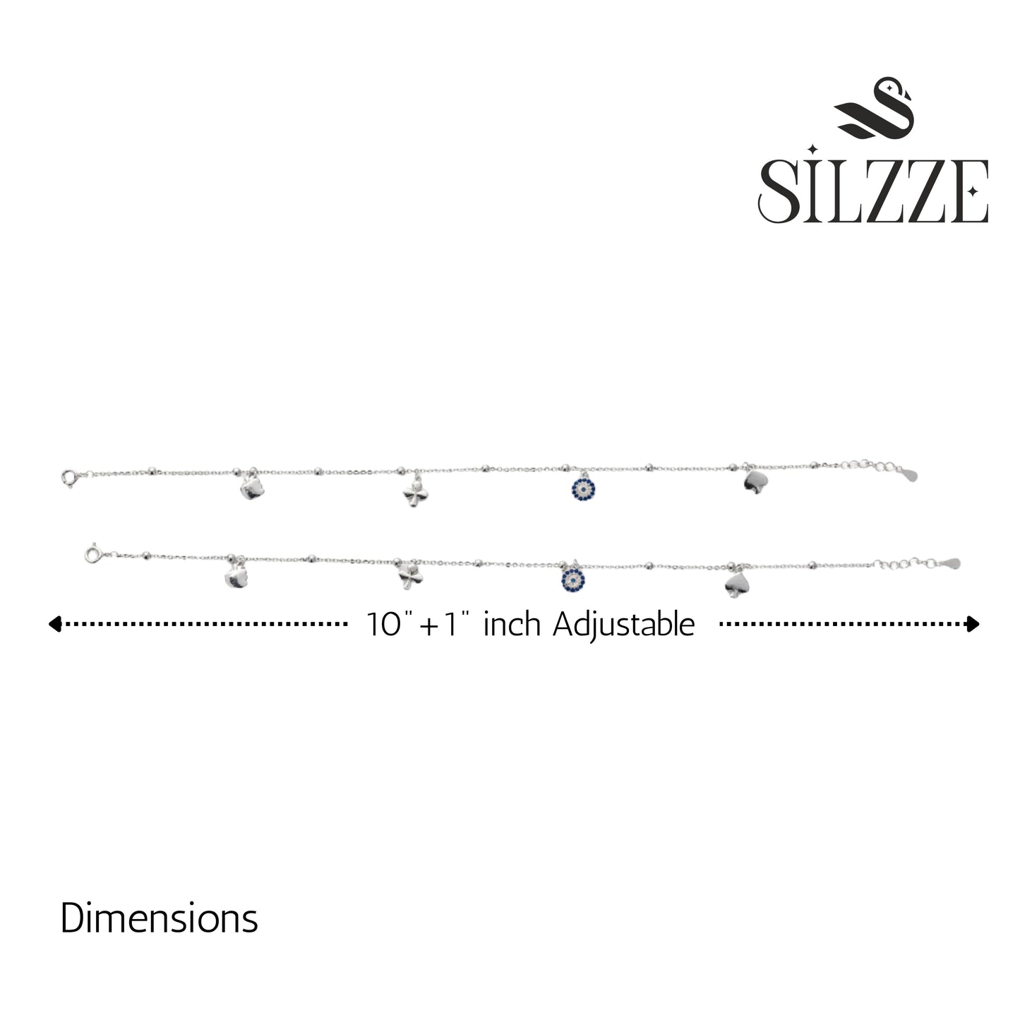 Silver Ace of spades anklet for her