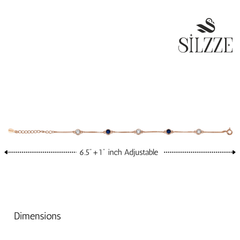 Rose gold Blue Sapphire and CZ Chain Bracelet for her