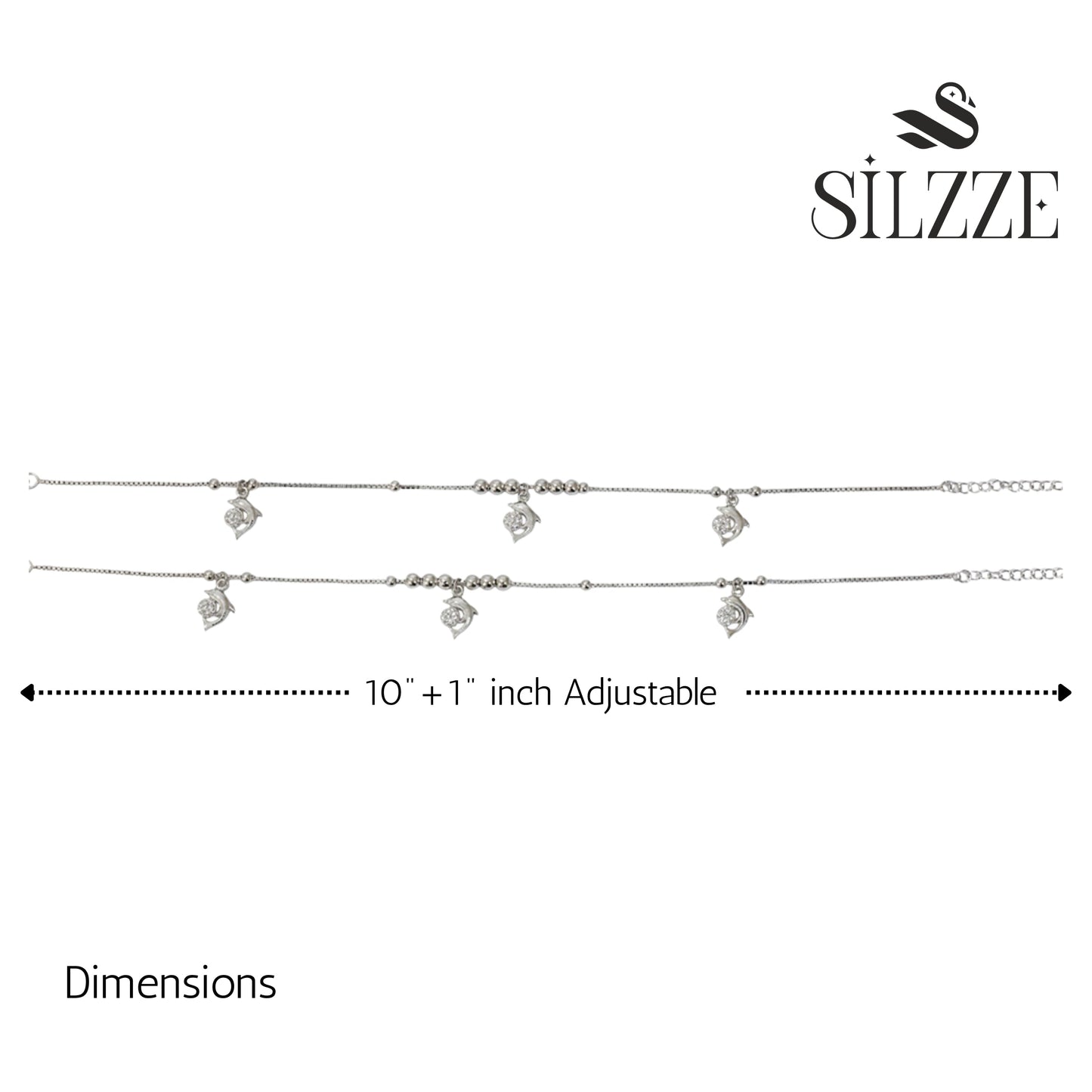 Silver Cute Dolphin wandering Anklet for her