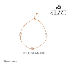 Rose gold Flower and Star Anklet