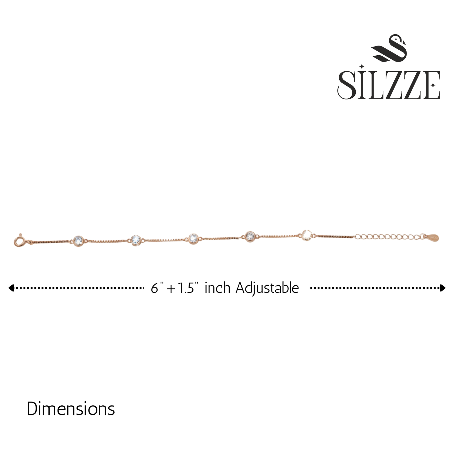 Rose gold Diamond (CZ) Dangler Bracelet