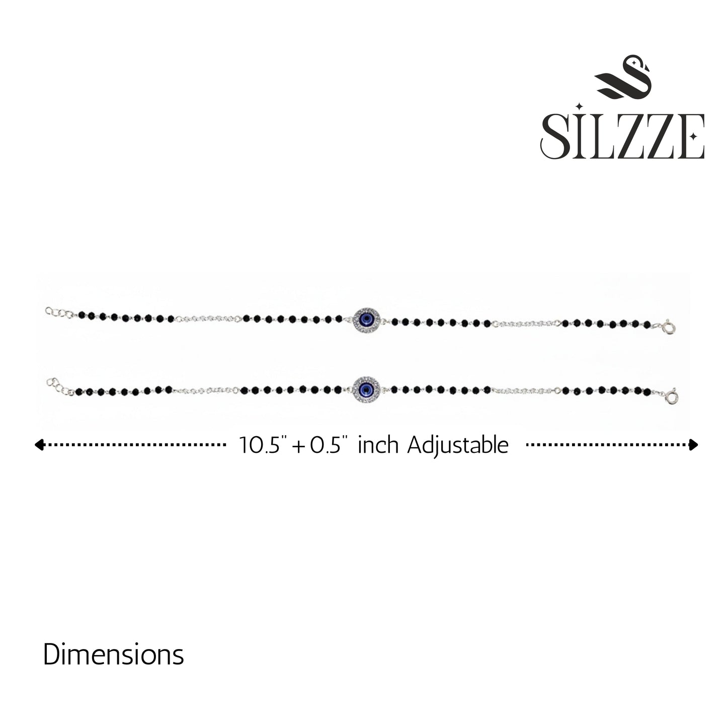 Silver Dazzling Evil Eye Anklet