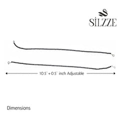 Silver Classic Black beads Anklet For her