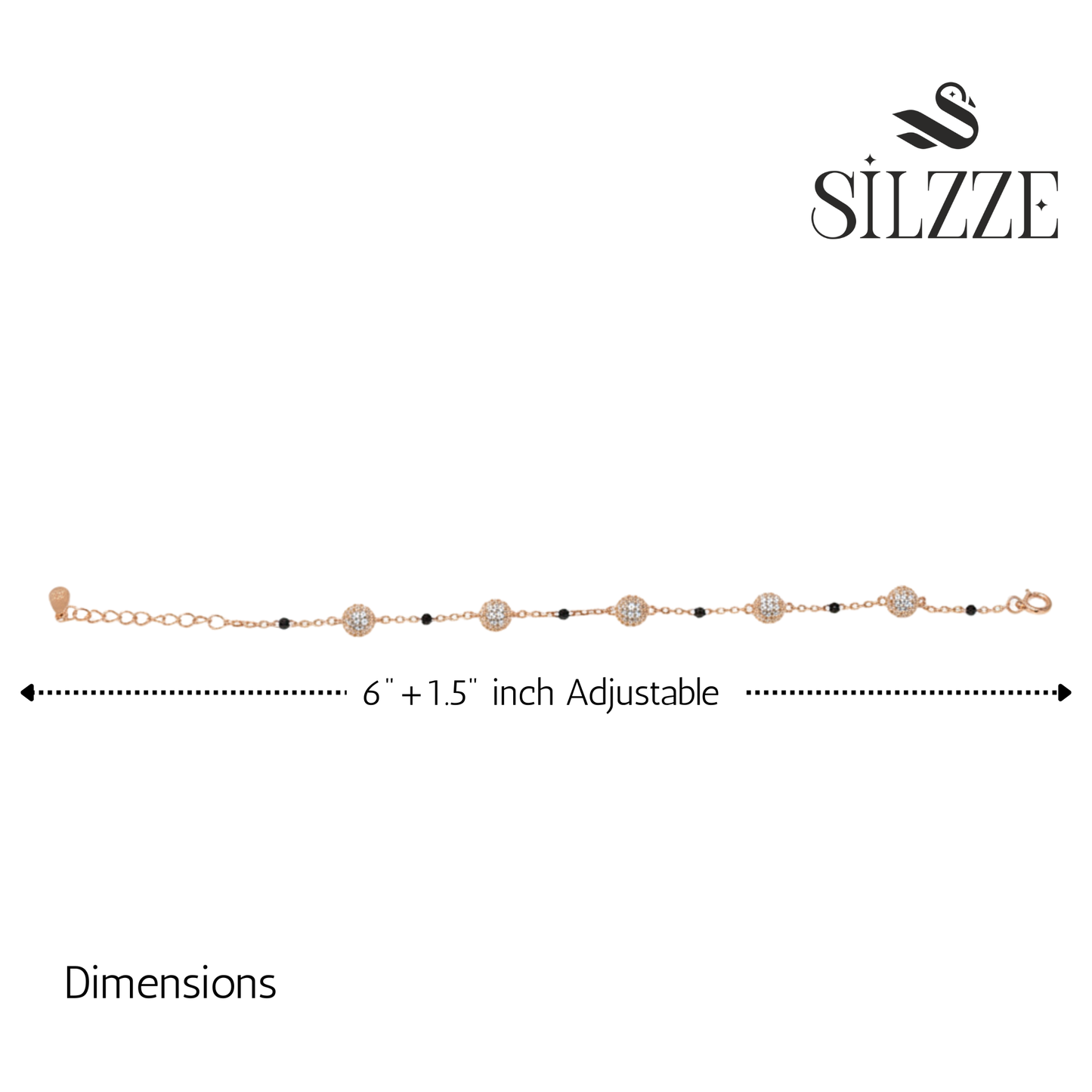 Rose gold Disco ball Chain Bracelet for her