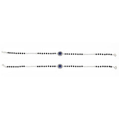 Silver Dazzling Evil Eye Anklet