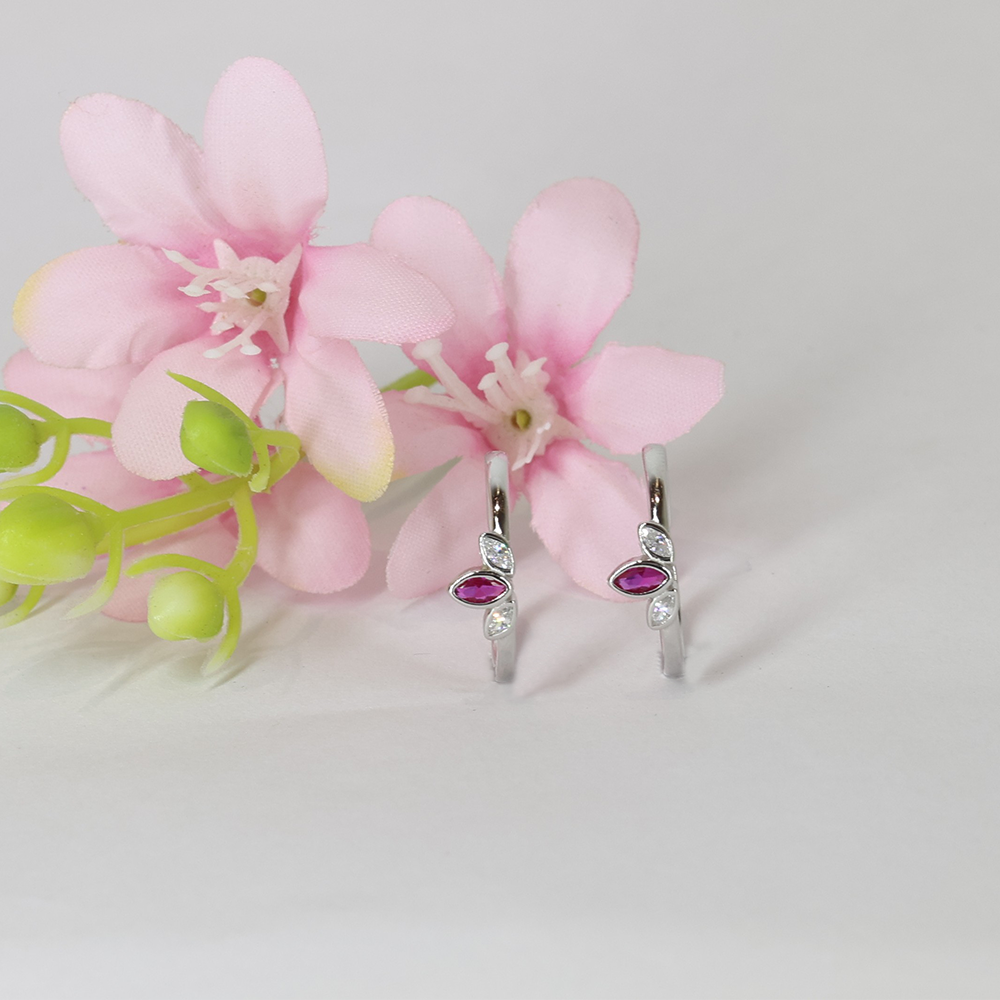 Silver Pink crown Toe ring