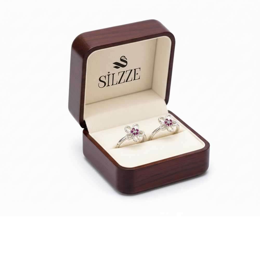 Silver Flower Grace Toe Ring