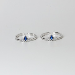 Silver Blue crown Toe ring