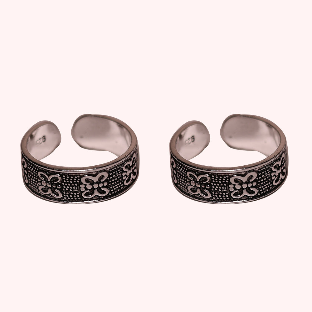 Silver Butterfly Oxidised Toe ring
