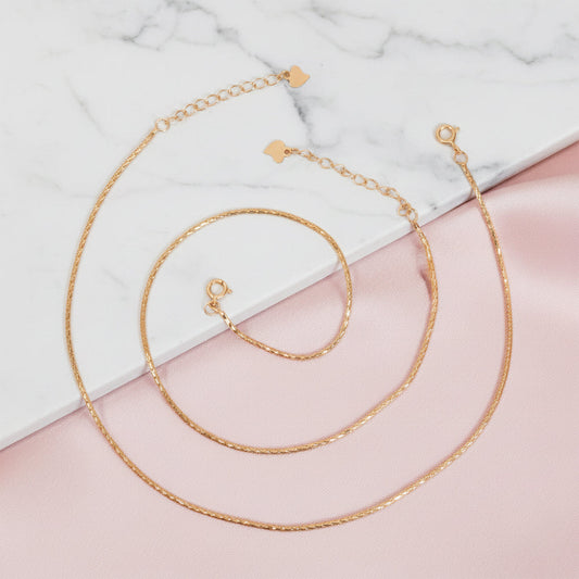 Rose gold Sparkling Snake chain Anklets for her