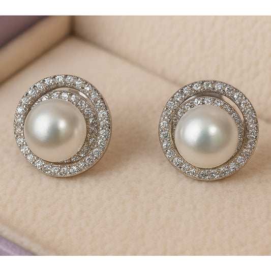 Silver Stylish Pearl studs Earring for Her