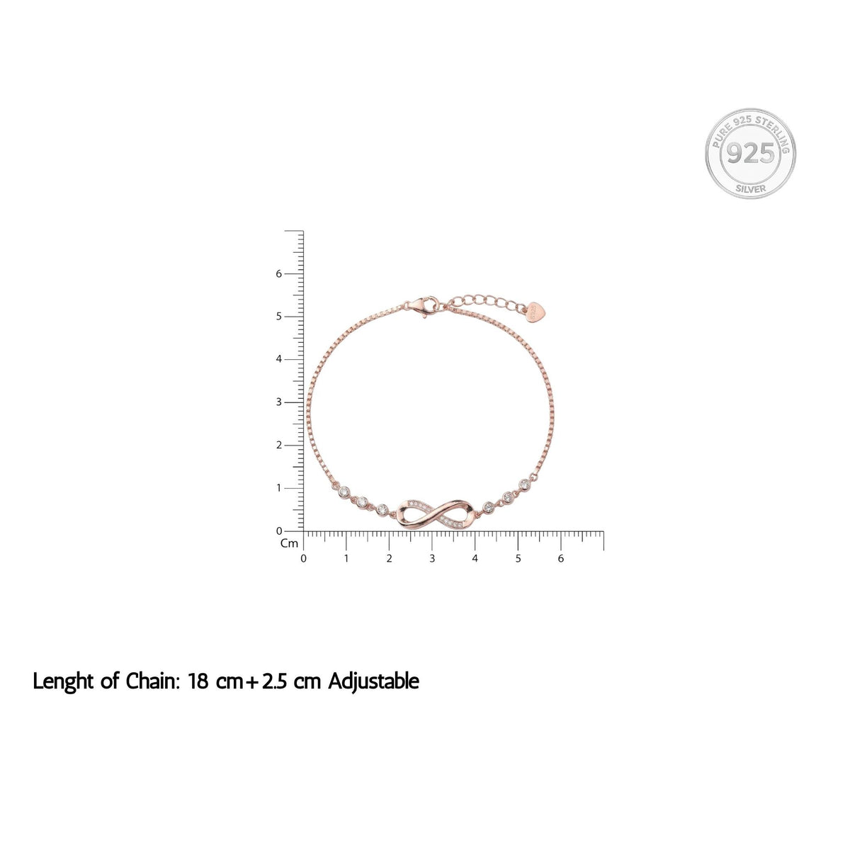 Silver Rose gold Infinity Fancy Chain Bracelet For her