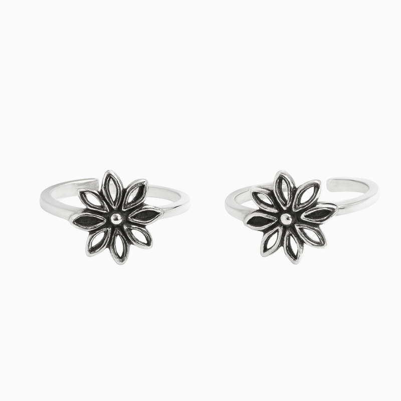 Silver Lotus Beautiful Toe Ring