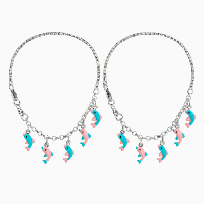 Dazzling Silver Hand Dolphine Bracelet