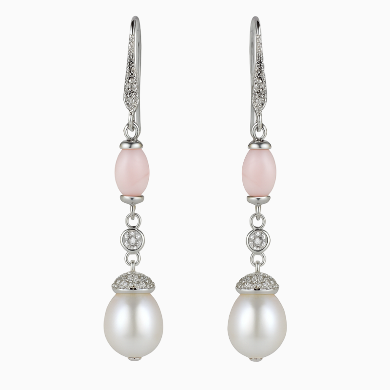 Silver Pearl Premium Hanging Earrings