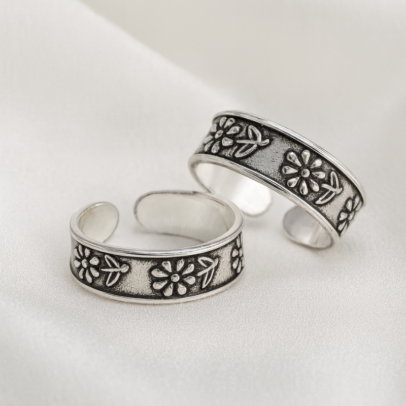 Silver Luxe Sunflower Toe Ring