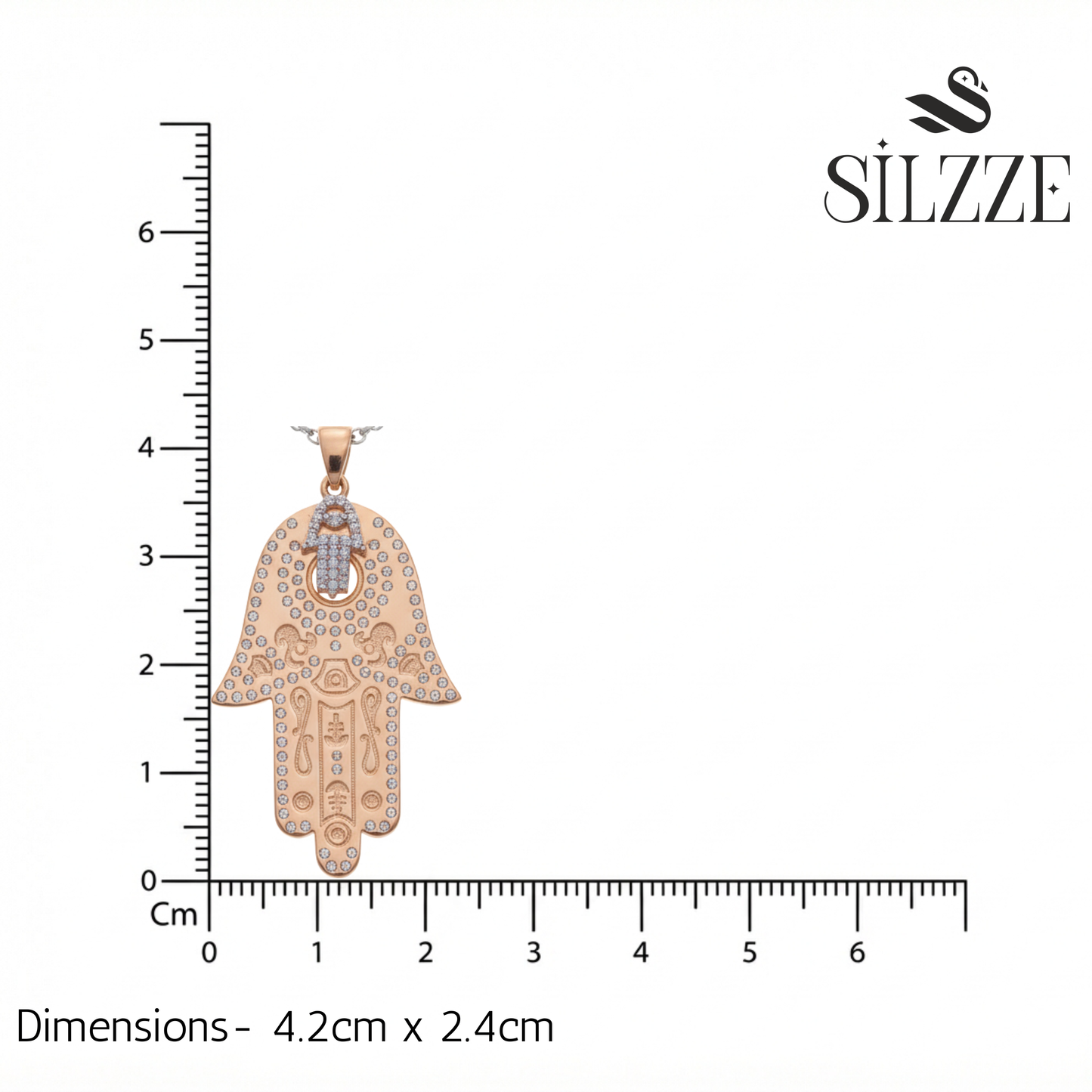 Rose gold Hamsa hand necklace Pendant