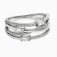 Silver Halo Baguette Ring