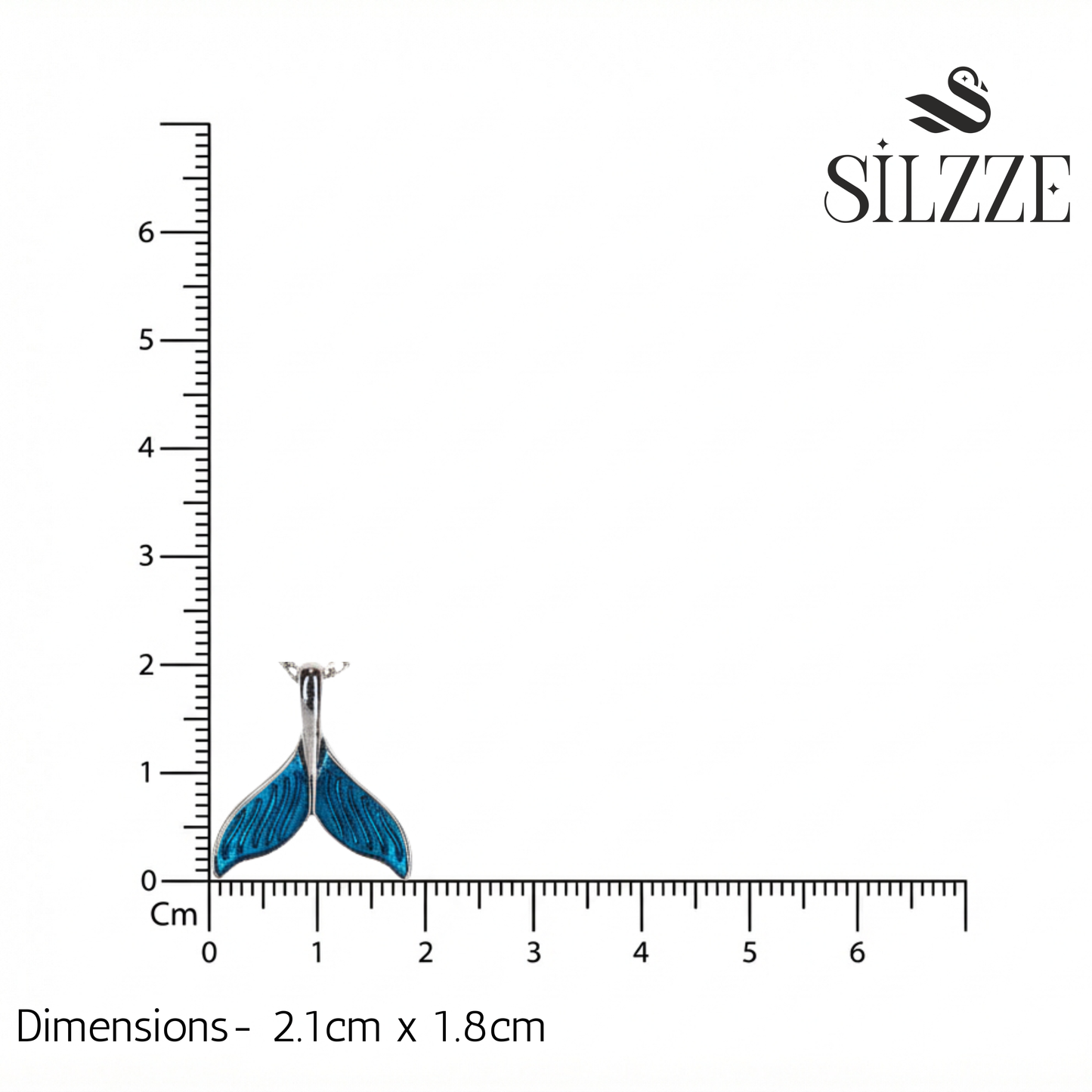 Silver Mermaid Tail Pendant Necklace