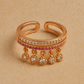 Silver Trendy Charms Adjustable Ring