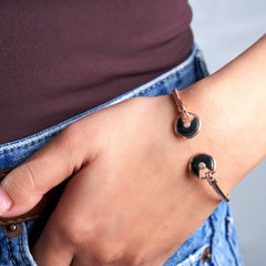 Rose Gold Black Onyx Inspired Bracelet For Her