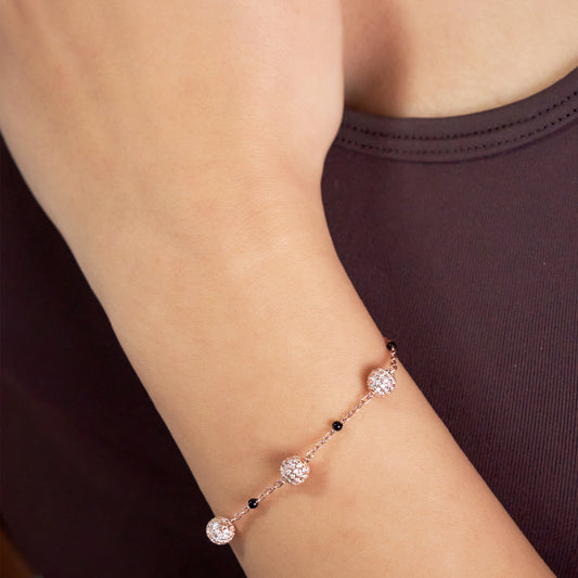 Rose gold Disco ball Chain Bracelet for her