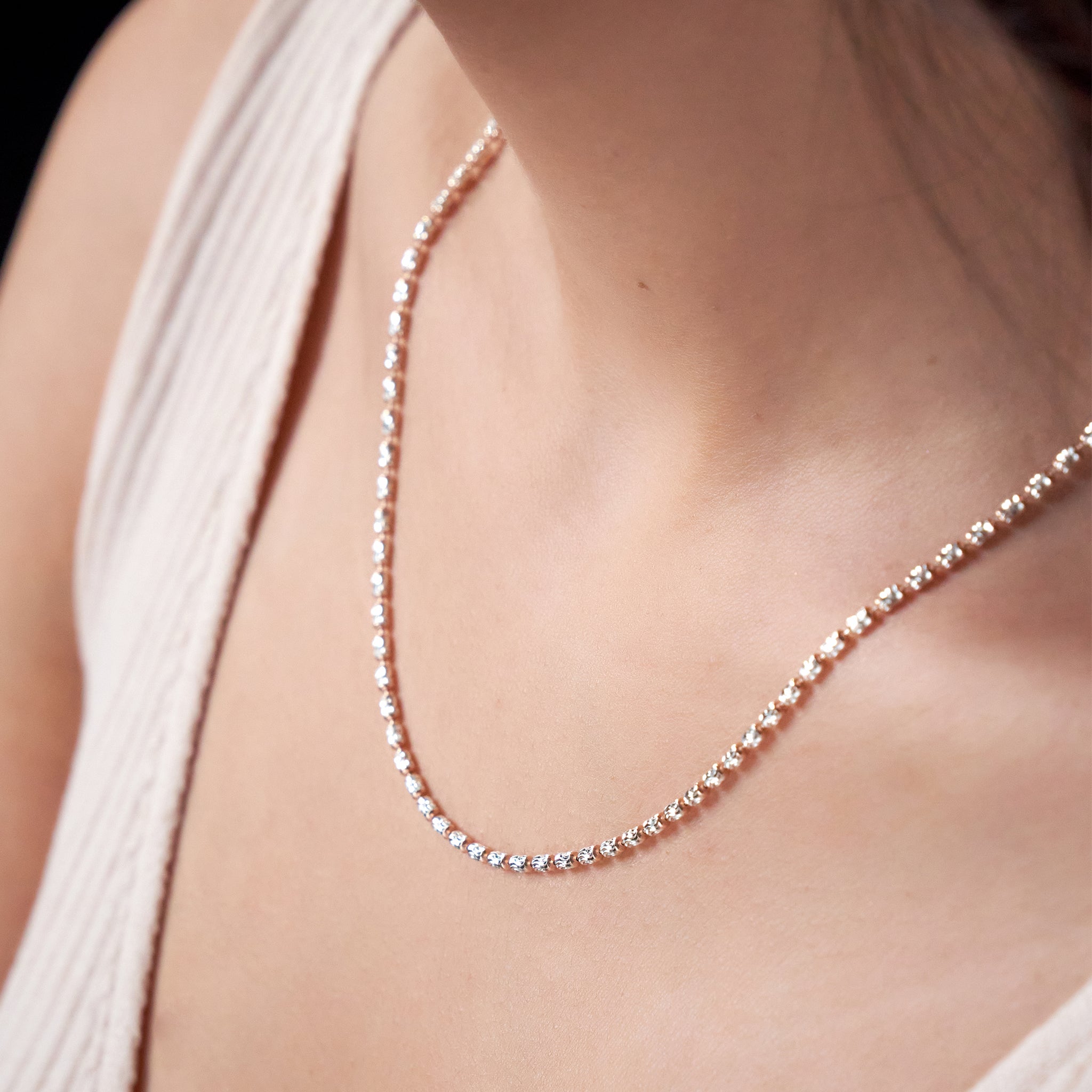 Rose Gold Dainty Tennis Chain For Her